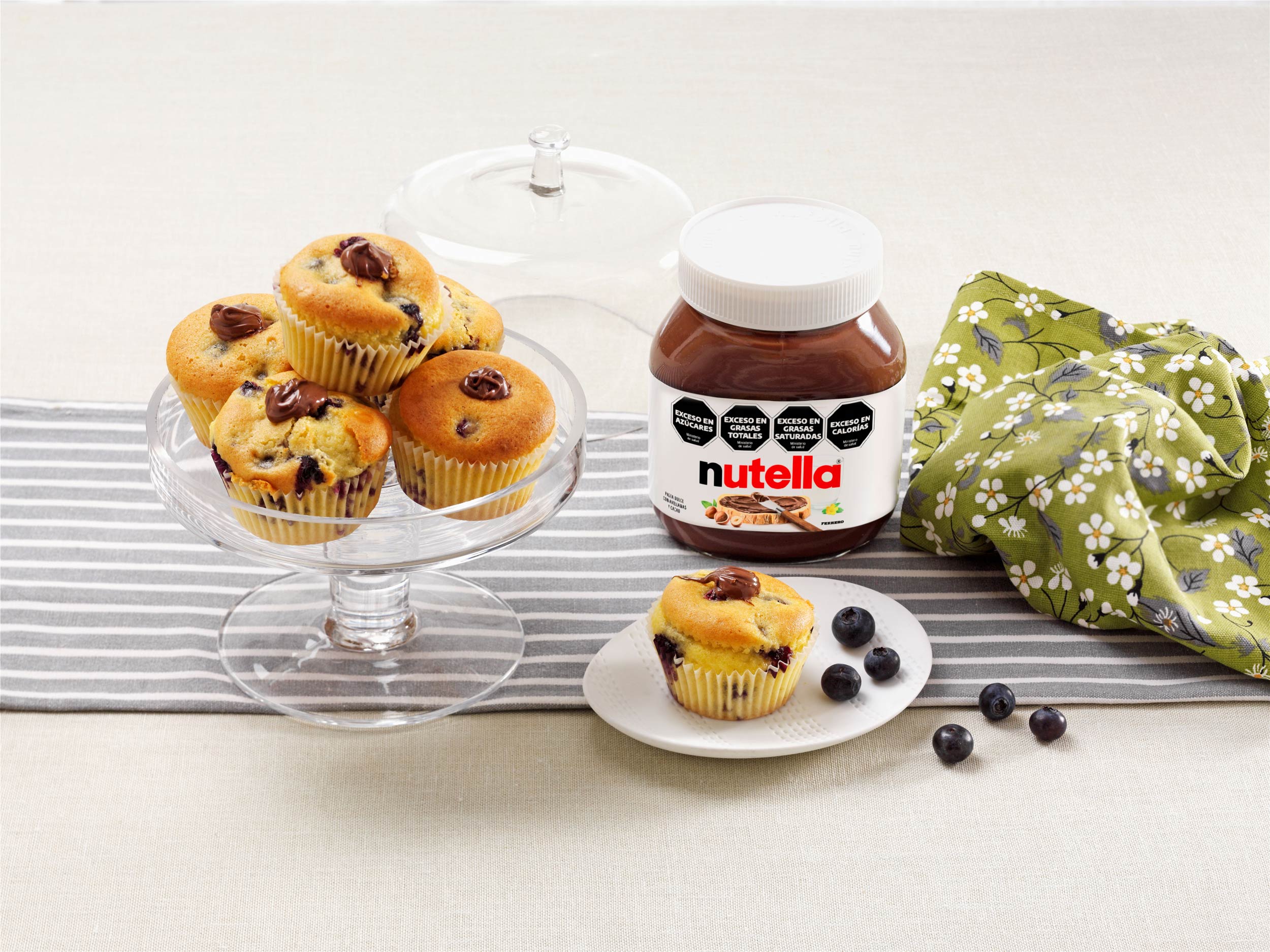 Muffins con  Nutella® y arándanos 