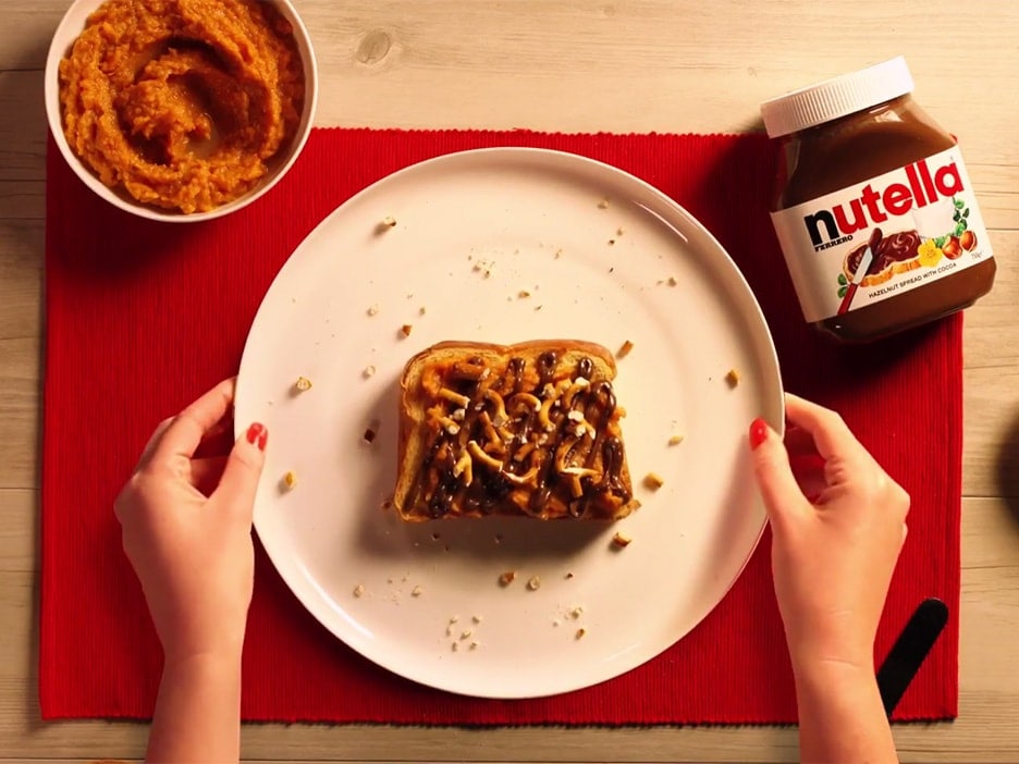 Brioche with Nutella®, smashed sweet potato & pretzels | Recipes