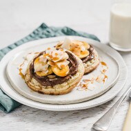 Crumpets with Nutella®, Caramelised Banana & Toasted Coconut
