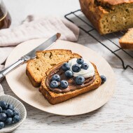 Pear Bread with Nutella®, Yoghurt & Blueberries
