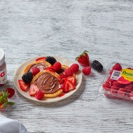 Ricotta Pancakes with Nutella® and Driscoll's® Raspberry Coulis