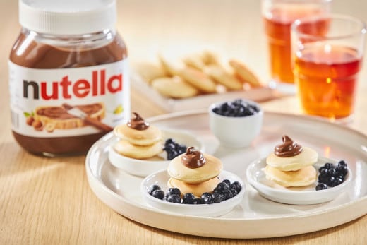 Delicious Nutella Pancakes with Blueberries