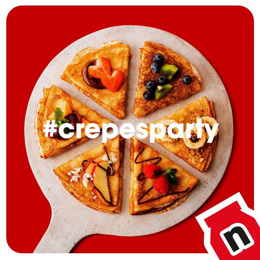 Crêpes façon pizza aux fruits et Nutella®