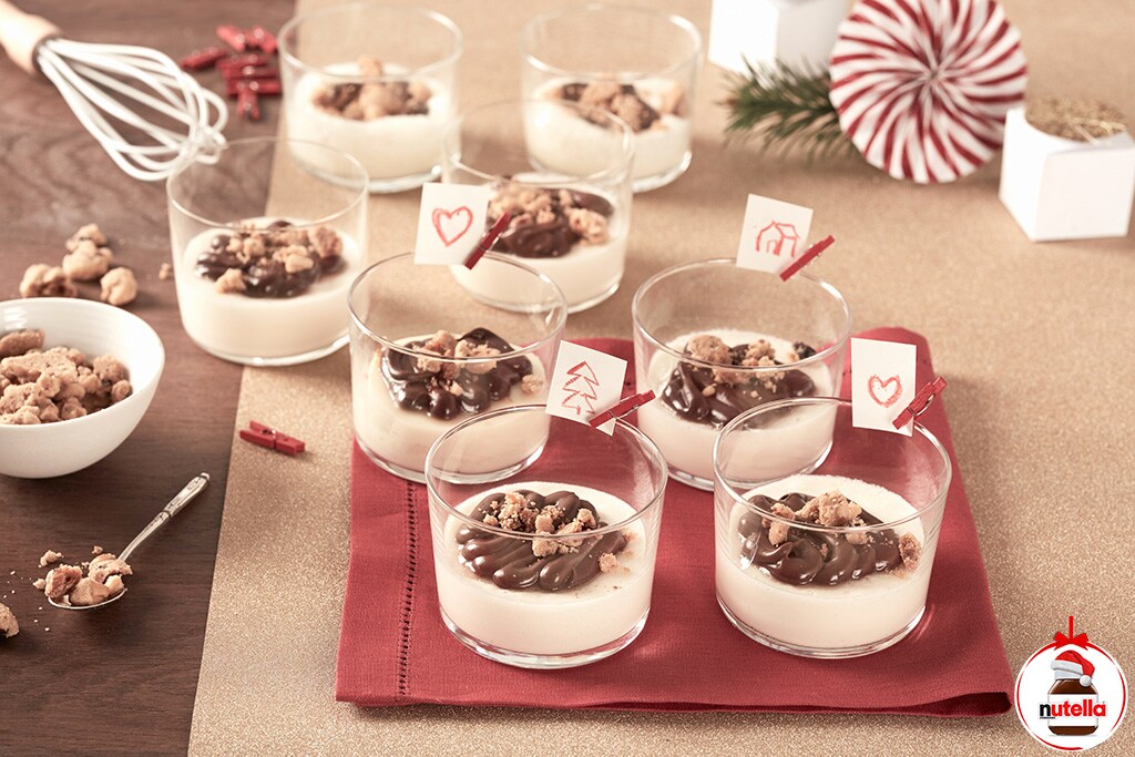 Mousse au chocolat blanc avec crumble et Nutella®
