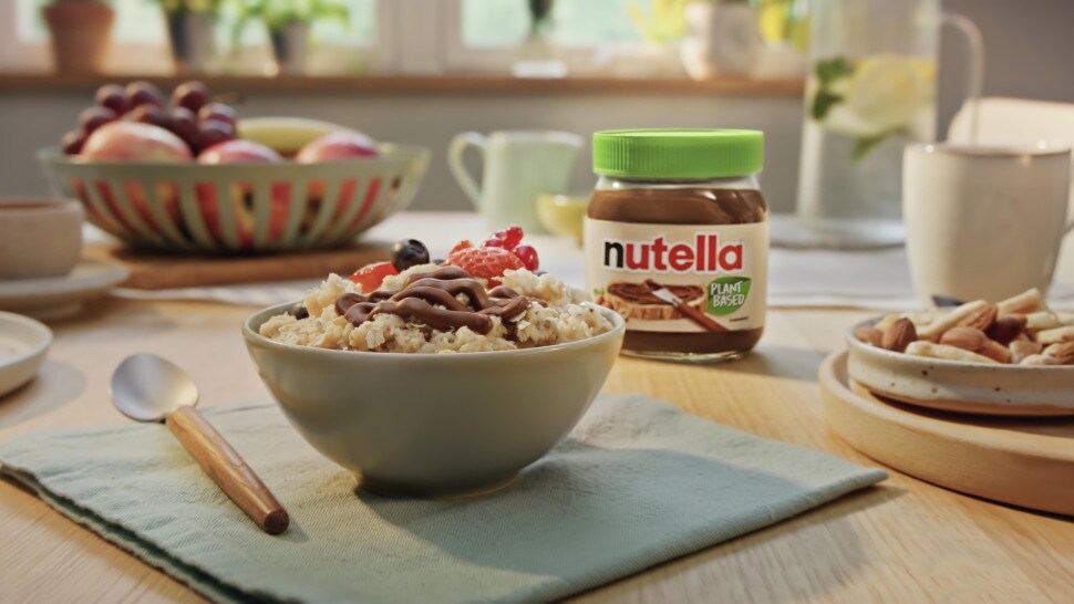 Porridge vegan au Nutella