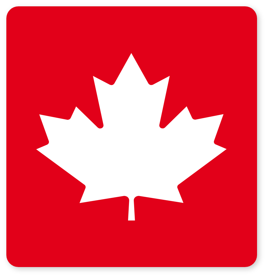 Feuille d'érable canadienne blanche sur fond rouge