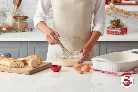 Easy Christmas Morning French Toast Bake with Nutella® hazelnut spread - Step 1 Easy Christmas Morning French Toast Bake with Nutella® hazelnut spread - Step 1