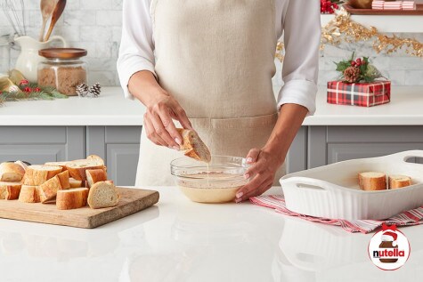 Easy Christmas Morning French Toast Bake with Nutella® hazelnut spread - Step 2 Easy Christmas Morning French Toast Bake with Nutella® hazelnut spread - Step 2
