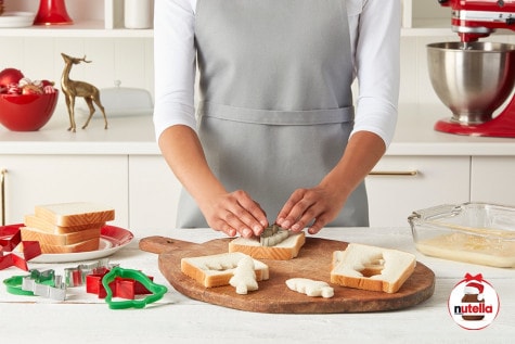 Holiday Peek-a-boo French Toast with Nutella® hazelnut spread - Step 1