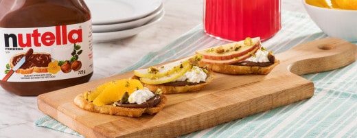 Ricotta and Fruit Crostini with NUTELLA