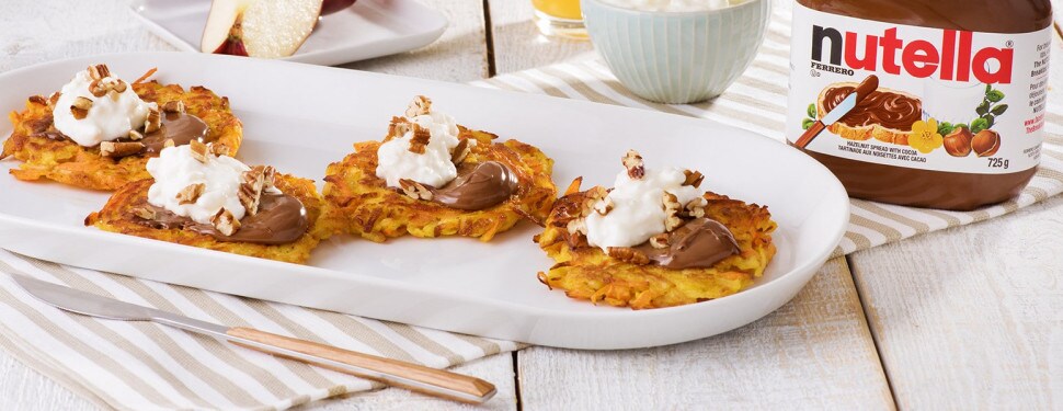 Apple and Carrot Latkes with NUTELLA
