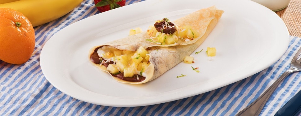 Blintzes with Pineapple, Yogurt and NUTELLA