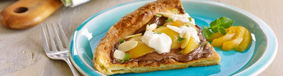 German pancake with apricot and NUTELLA