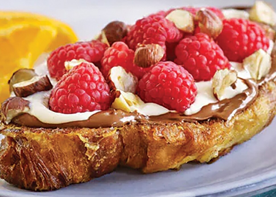 Croissant french toast with Nutella