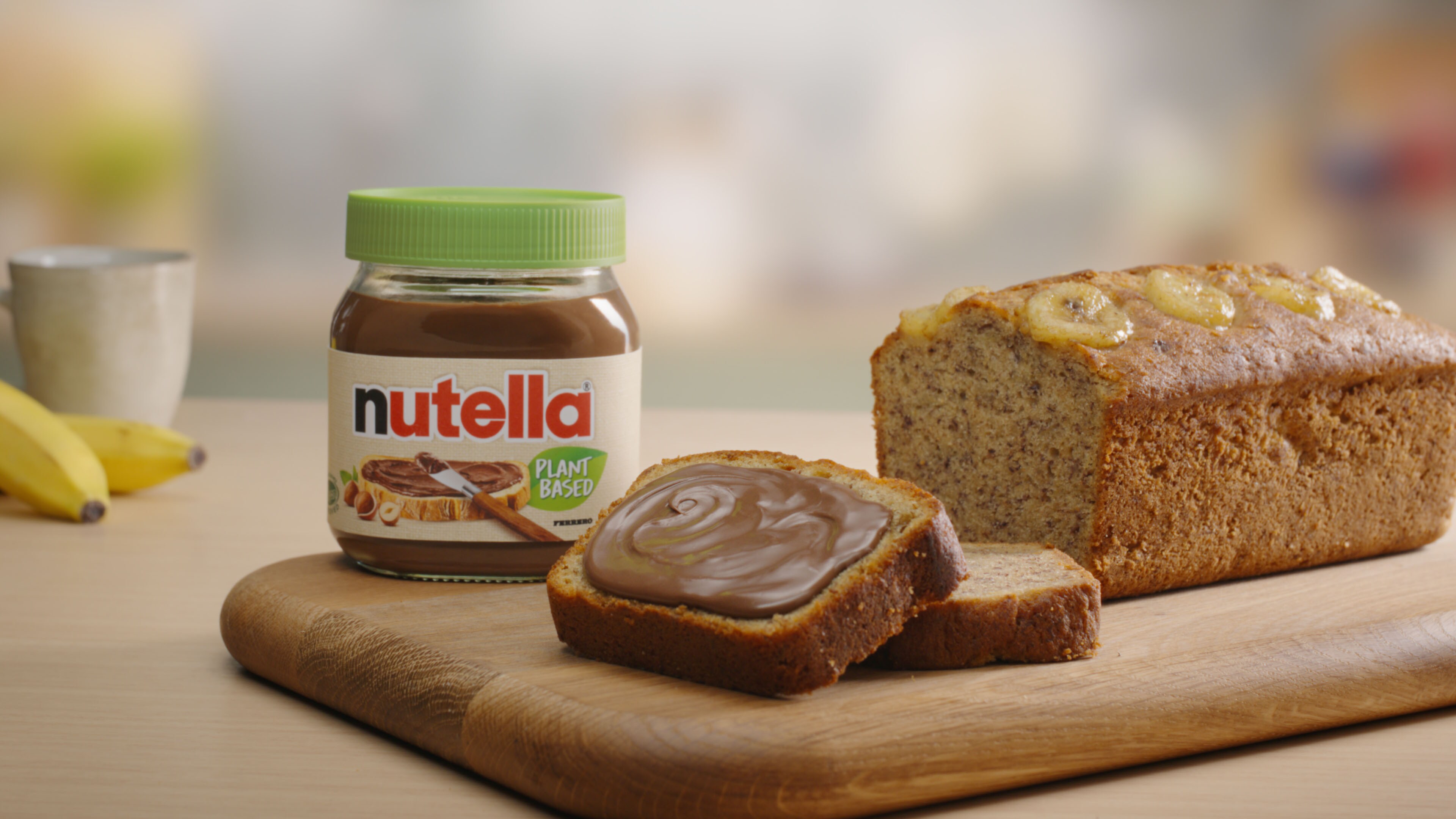 Veganský banánový chlebíček s pomazánkou Nutella®
