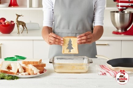 Vánoční francouzský toast s překvapením s lískooříškovou pomazánkou NUTELLA® - Krok 2