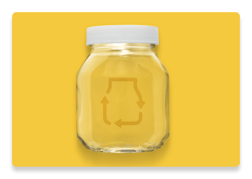 Logo recyklace na sklenici | Nutella