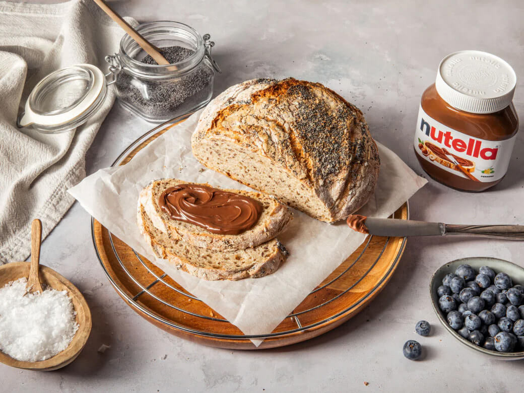 Salzkrustenbrot mit nutella® + Mittel/30 min