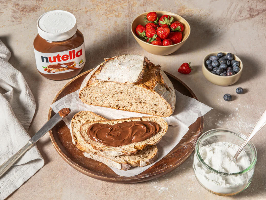 Weizen-Sauerteigbrot ohne Hefe mit nutella® + Pfiffig/1 h 0 min