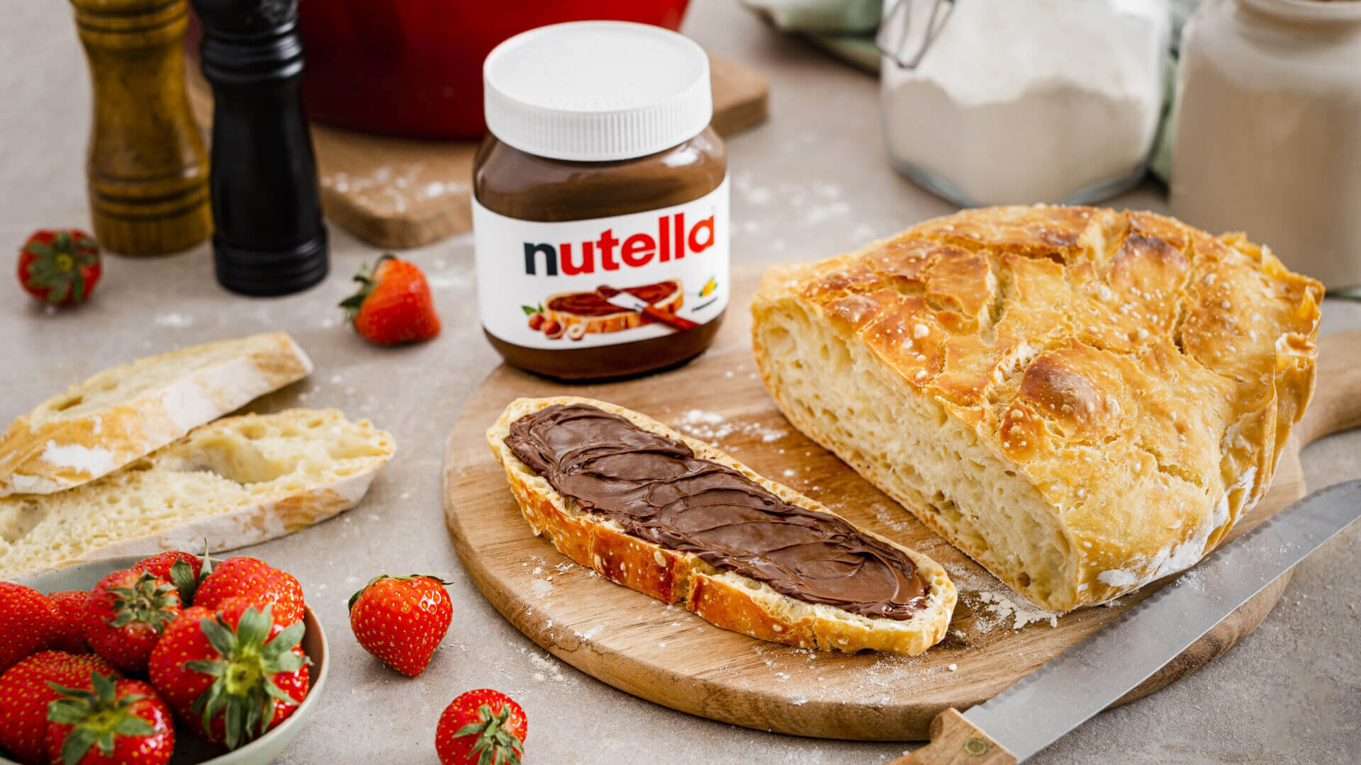 Weissbrot im Topf mit nutella® + Leicht/1 h 5 min