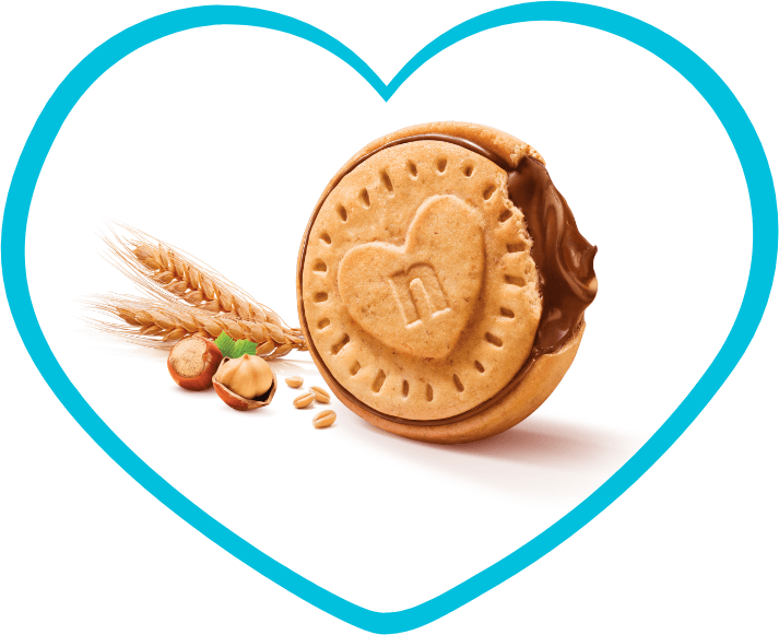 nutella biscuits im Herz