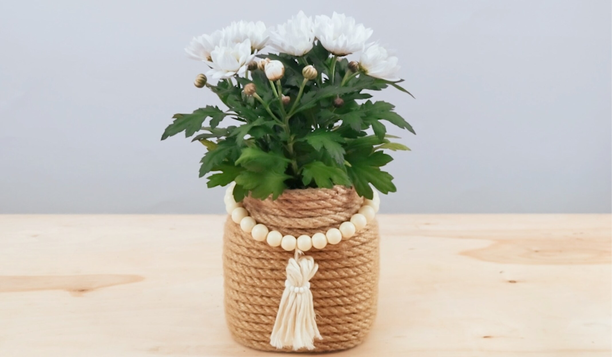 Jute Blumentopf