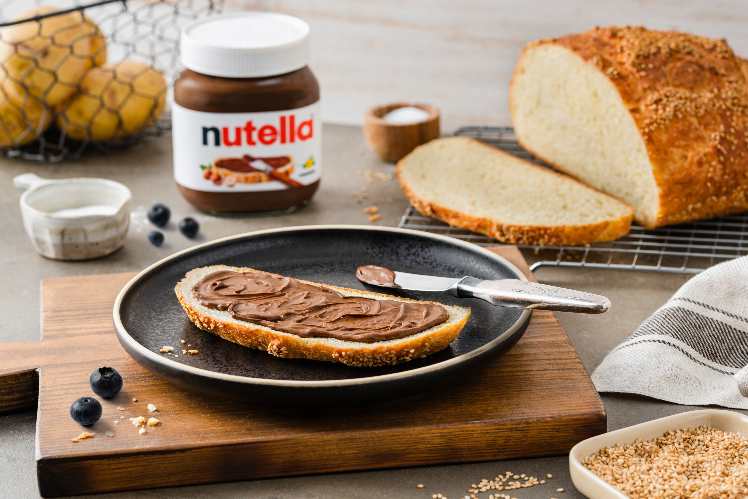 Rustikales Kartoffelbrot: Mild im Geschmack & köstlich kombiniert mit nutella®