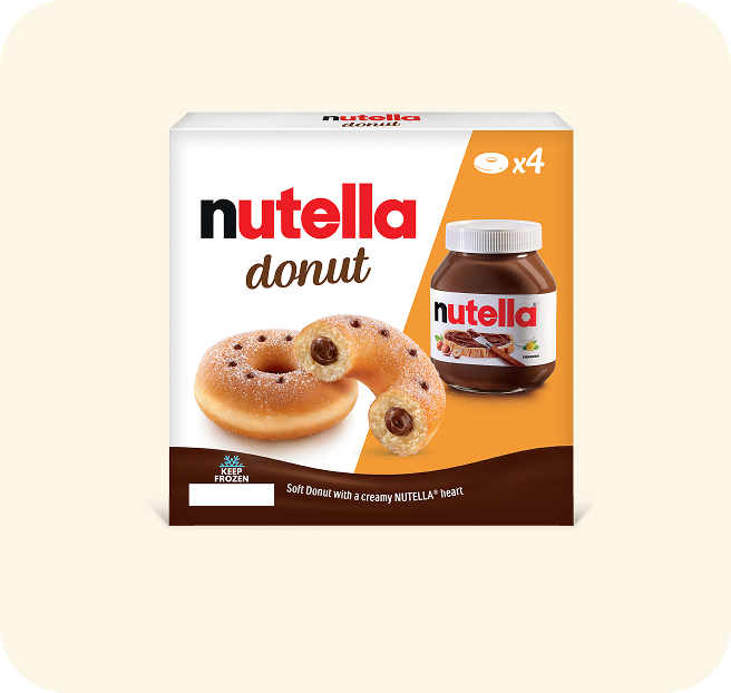 Mehrere Nutella Donuts, reichhaltig gefüllt und glasiert.