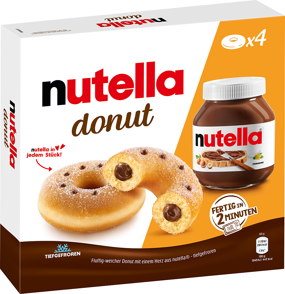 Bild von einem nutella Glas und nutella Donuts