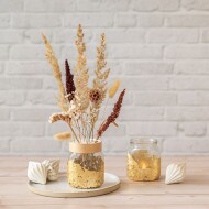 nutella®-Glas - DIY Tischdekoration für Weihnachten mit Blattgold und Trockenblumen