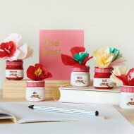 DIY - nutella - Krepppapier-Blumen