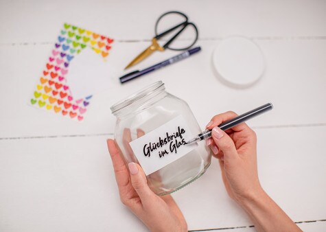 Deine Glückbriefe im nutella® Glass - Schritt1