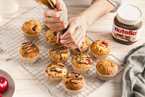 Pflaumen-Joghurt-Haferflocken-Muffins mit nutella  - Schritt 3