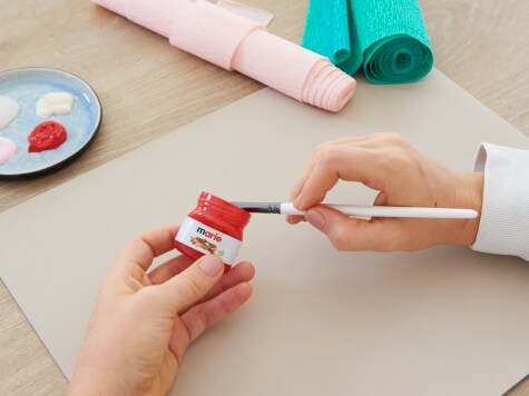 DIY - nutella - Krepppapier-Blumen - Schritt 1