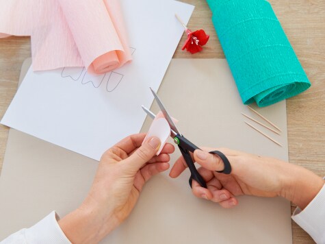 DIY - nutella - Krepppapier-Blumen - Schritt 2