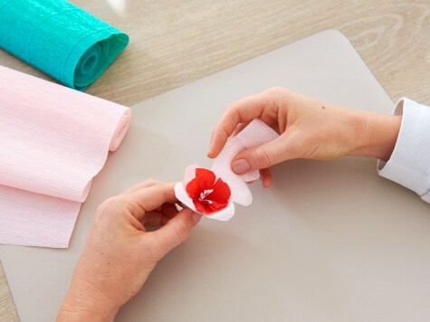 DIY - nutella - Krepppapier-Blumen - Schritt 3