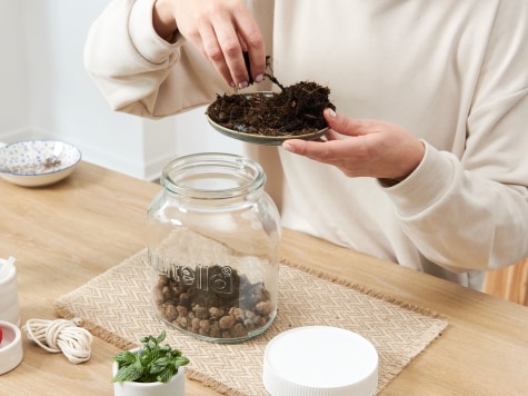 DIY - nutella - Gewächshaus im Glas - Schritt 1