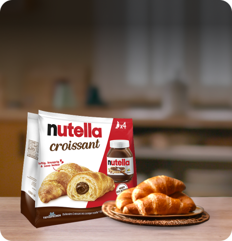 Empfohlenes verwandtes Produkt: Nahaufnahme eines Donuts mit Nutella-Glasur.