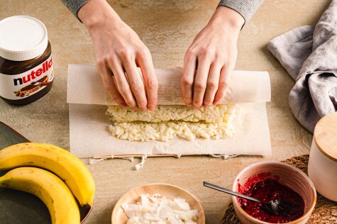 Mango-Milchreis-Sushi mit Bananen-Kokos und nutella® - Schritt 2