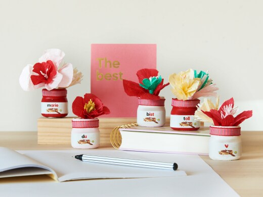 DIY - nutella - Krepppapier-Blumen