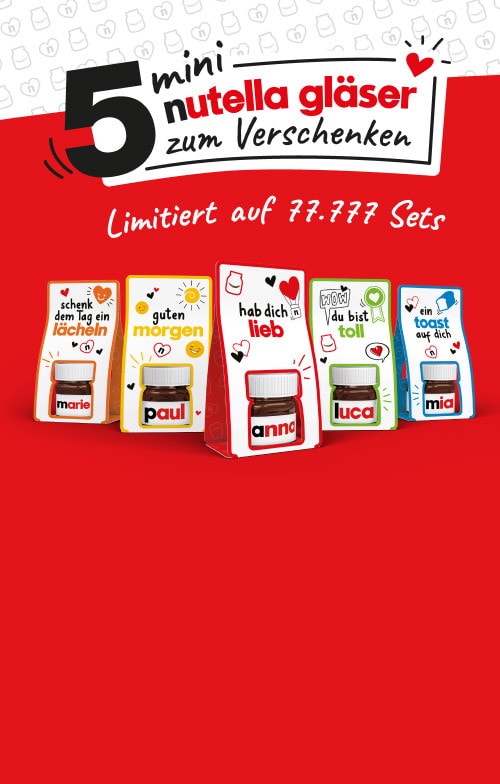 mini nutella Gläser - Hol dir 1 von 77.777 Gläser-Sets zum Verschenken