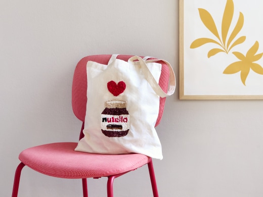 DIY - nutella - Jutebeutel sticken