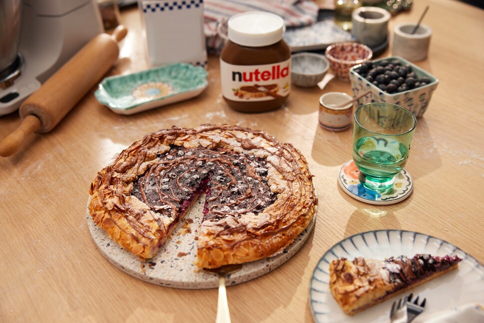 Blaubeer-Tarte mit nutella