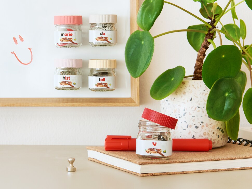 DIY - nutella - Magnetgläser für Whiteboards