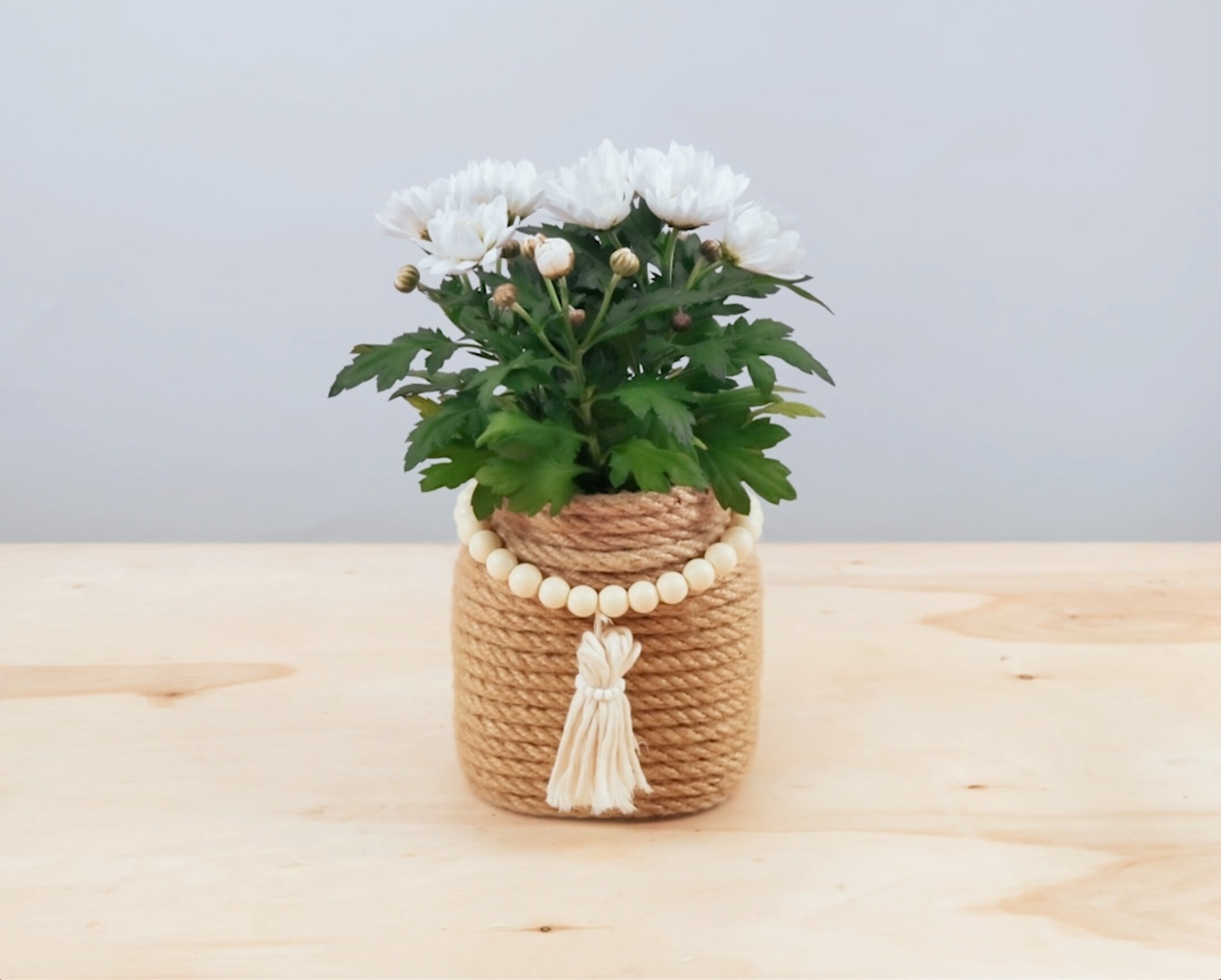 nutella®-Glas - DIY Jute Blumentopf basteln