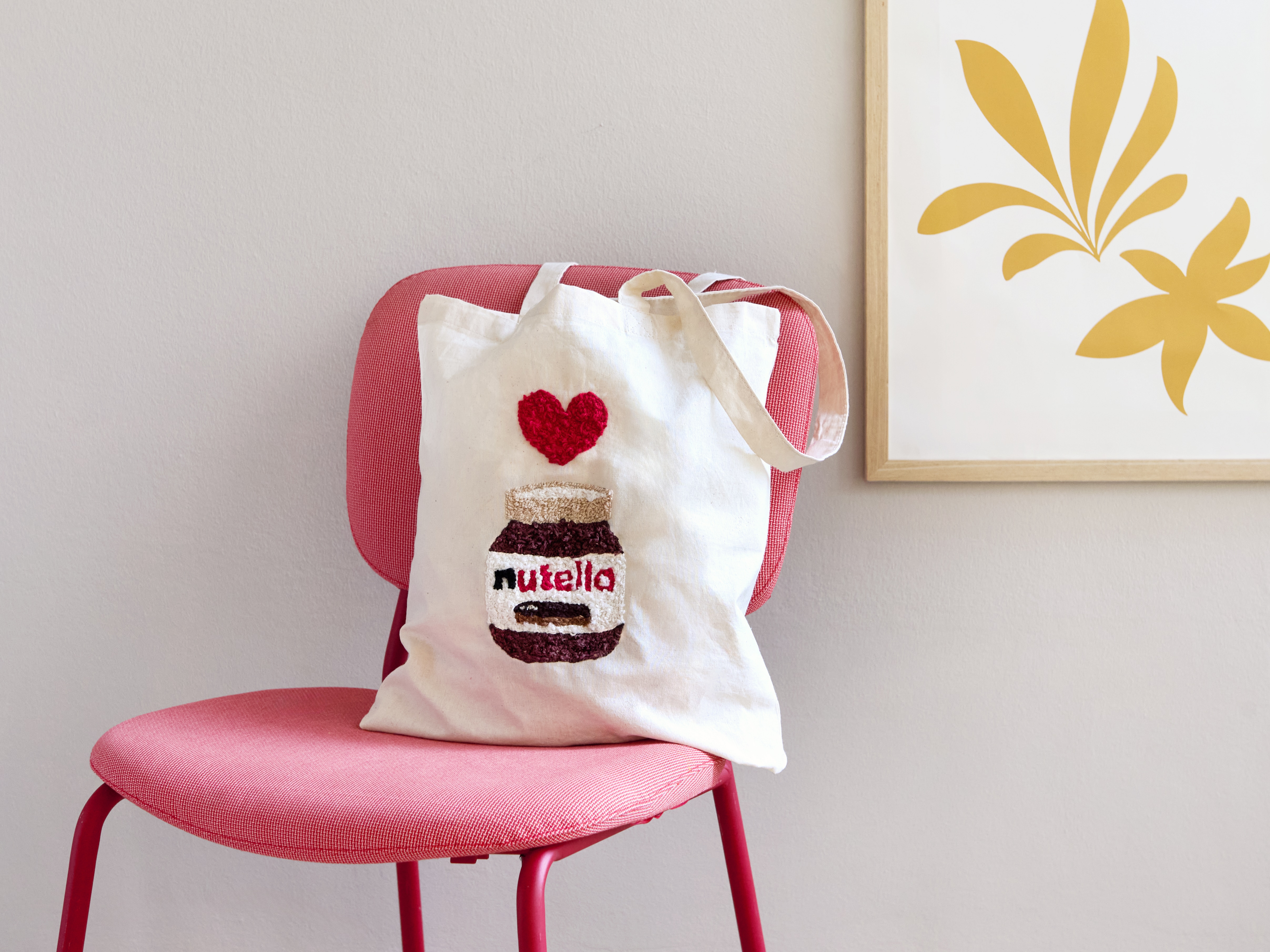 DIY - nutella - Jutebeutel sticken