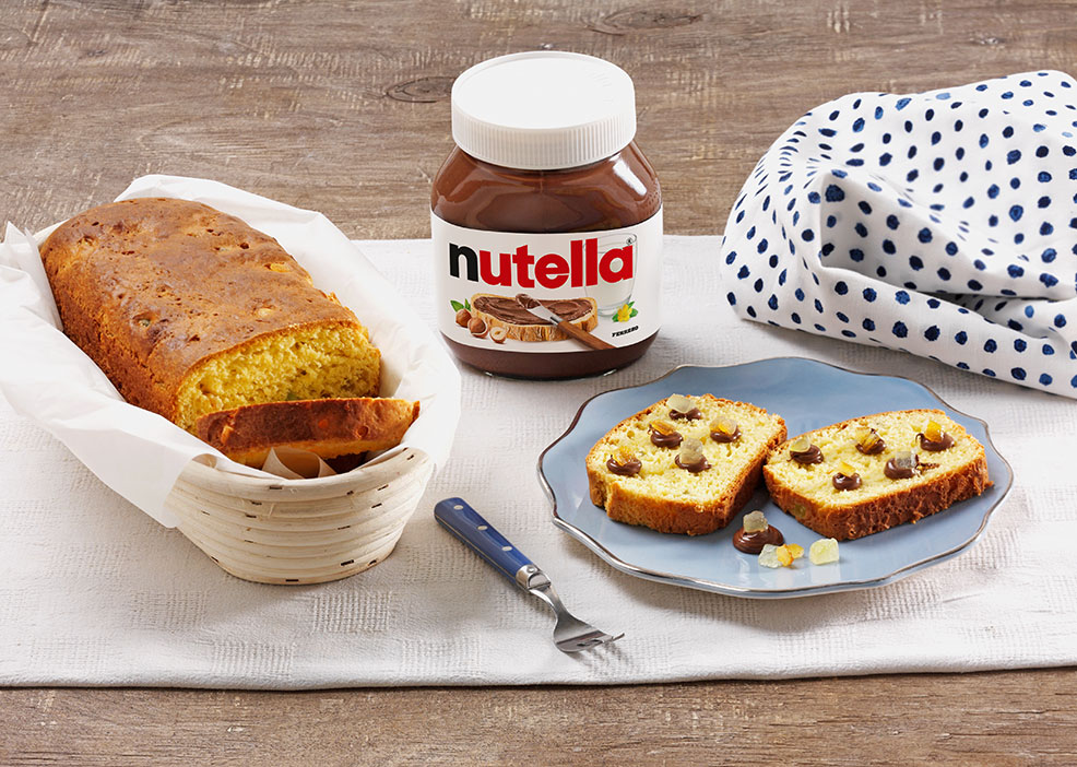 Rebanadas de pan Brioche con Nutella® y cítricos confitados