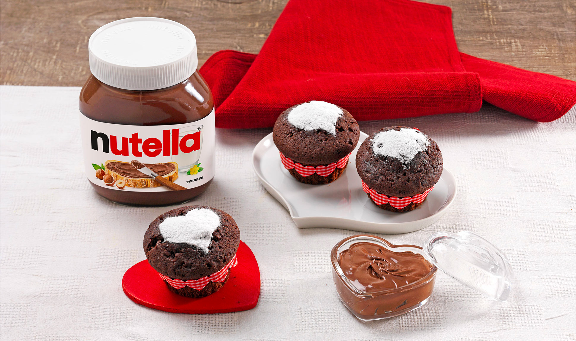 Magdalenas de San Valentín de chocolate gianduja y Nutella®
