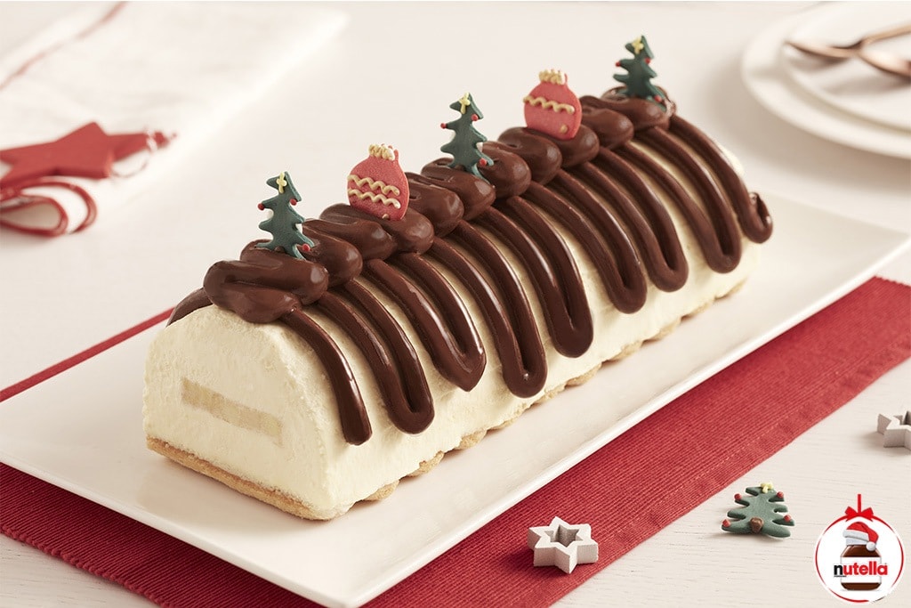 Bûche de Noël Pomme Vanille et Nutella® 