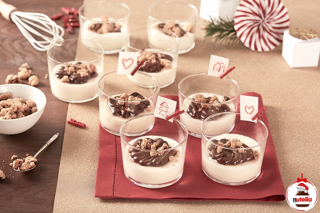 Mousse au chocolat blanc, crumble et Nutella®